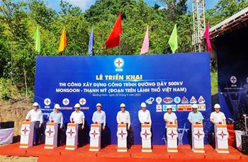Construction launch ceremony of the 500kV Monsoon - Thanh My transmission line (Section in Vietnamese territory)